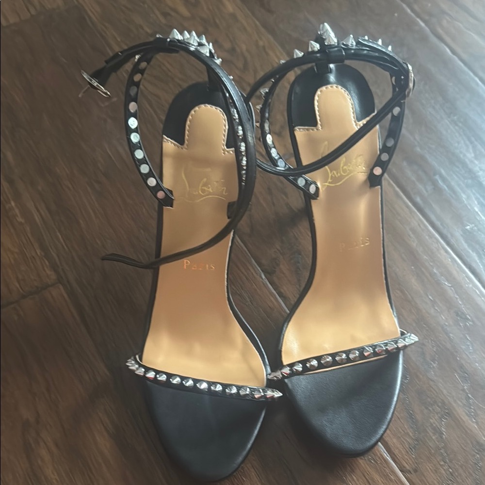 Christian Louboutin Black Studded Women's Sandals